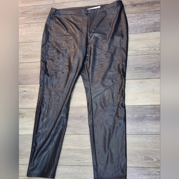 Chico's Pants - Chicos black faux leather leggings size 3 Tall or 16 TALL